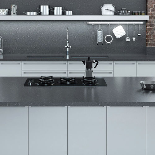 Plan de travail en quartz - DARK CONCRETE - COMPAC The Surfaces Company - de cuisine