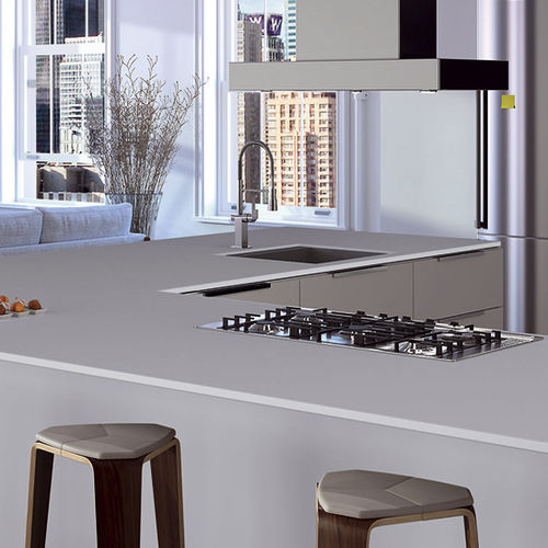 Plan de travail en composite quartz - ICE ZEMENT - COMPAC The Surfaces Company - de cuisine