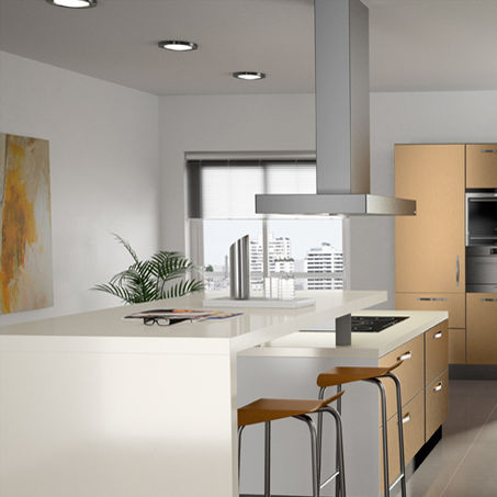 Plan de travail en composite quartz - VANILLE - COMPAC The Surfaces Company - de cuisine / à bords droits