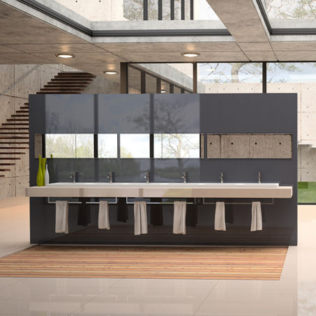 Panneau décoratif mural - SMOKE GRAY - COMPAC The Surfaces Company - en quartz / lisse