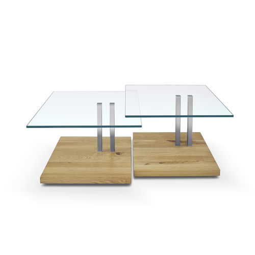 Table d'appoint contemporaine - K925 TRIPLETTA - Ronald Schmitt Design - en bois massif / en MDF / en verre