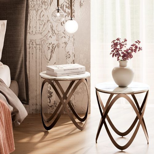 Table d'appoint contemporaine - K900 CANDY - Ronald Schmitt Design - en verre / en bronze / en marbre
