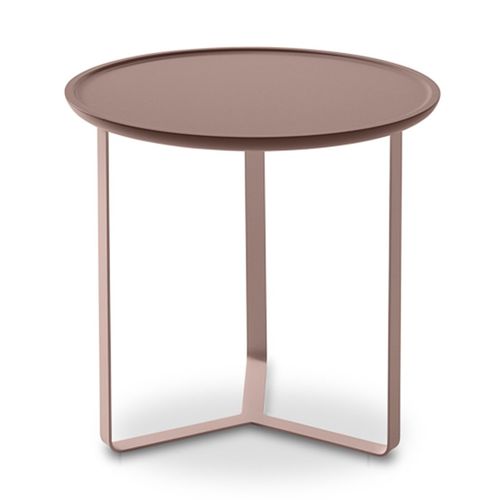 Table d'appoint contemporaine - P345 COLOUR - Ronald Schmitt Design - en MDF laqué / avec piètement en acier laqué / circulaire