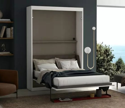 Lit escamotable - SMART - Meubles Célio - double / contemporain / avec armoire