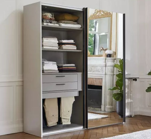 Armoire contemporaine - TOSCANE - Meubles Célio - en mélaminé / à portes coulissantes / à tiroir