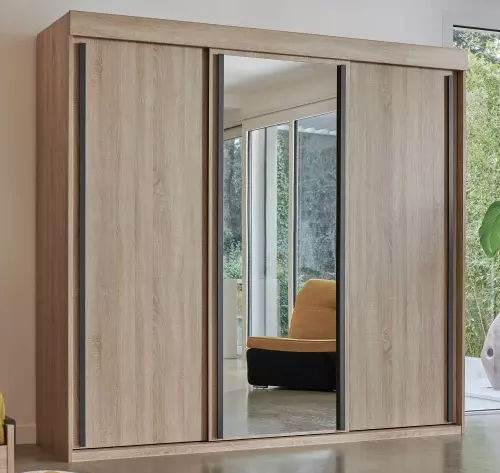 Armoire contemporaine - FIRST - Meubles Célio - en mélaminé / à portes coulissantes / à tiroir