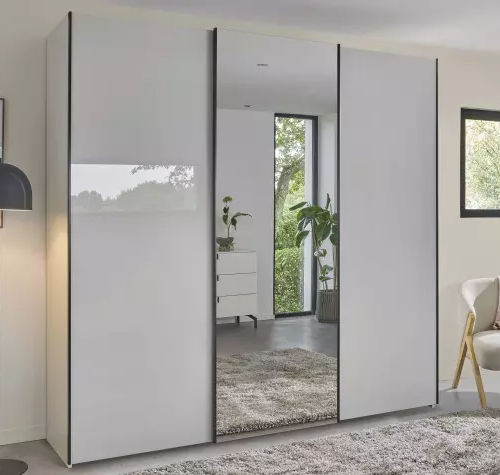 Armoire contemporaine - OPALE - Meubles Célio - en mélaminé / à portes coulissantes / avec miroir