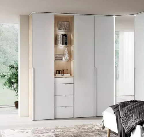 Armoire contemporaine - BLOOM - Meubles Célio - en mélaminé / à portes battantes / avec miroir