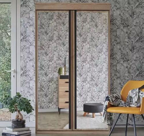 Armoire contemporaine - FIRST - Meubles Célio - en mélaminé / à portes battantes / avec miroir