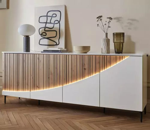 Buffet contemporain - TOPAZE - Meubles Célio - en mélaminé / avec étagère / avec éclairage LED