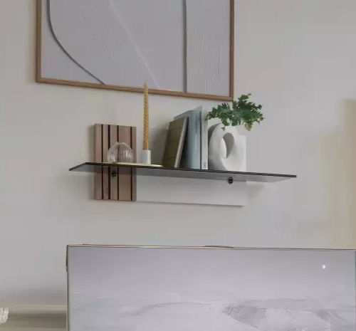 Étagère murale - TOPAZE - Meubles Célio - contemporaine / en verre trempé / blanche