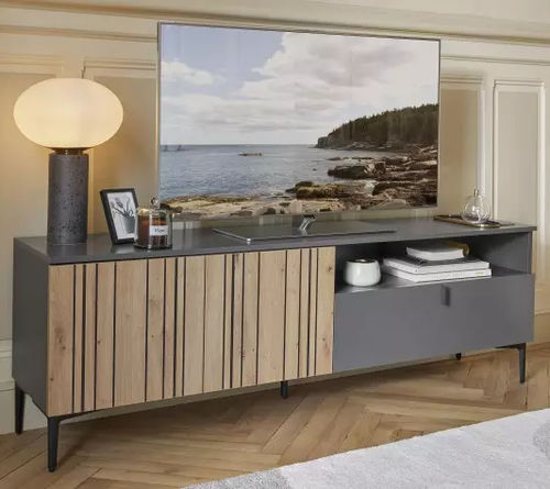 Meuble TV contemporain - TOPAZE - Meubles Célio - lowboard / avec rangement intégré / en mélaminé