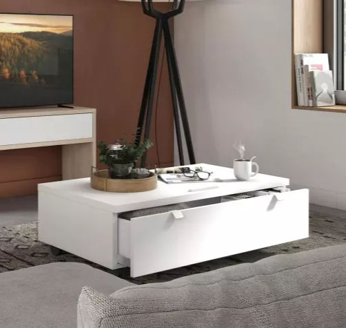 Table basse contemporaine - SMART - Meubles Célio - en mélaminé / avec piètement en métal / rectangulaire