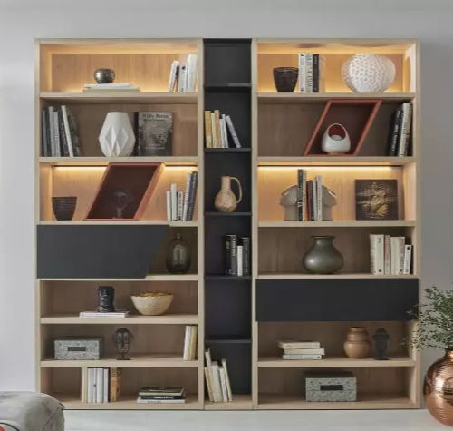 Bibliothèque contemporaine - OBLIK - Meubles Célio - en mélaminé / avec rangement / personnalisable