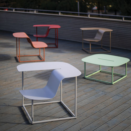 Chaise contemporaine - MANTA - mmcité street furniture - d'extérieur / en contreplaqué / en aluminium