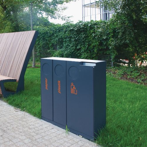 Poubelle publique - CRYSTAL - mmcité street furniture - de tri sélectif / en acier galvanisé / en inox