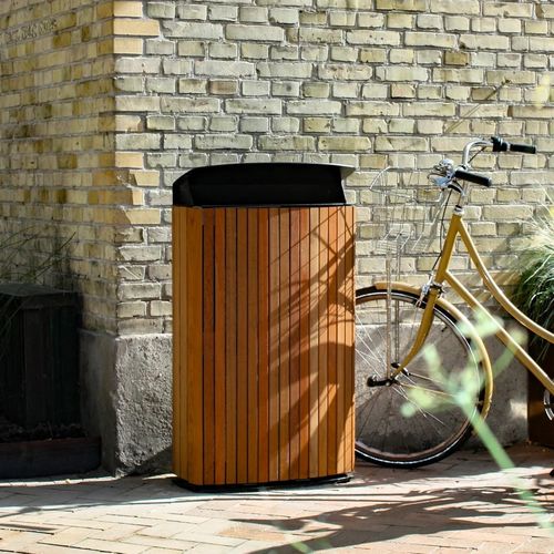 Poubelle publique - MAXIMINIUM - mmcité street furniture - en acier galvanisé / en acier inoxydable / en fonte d'aluminium