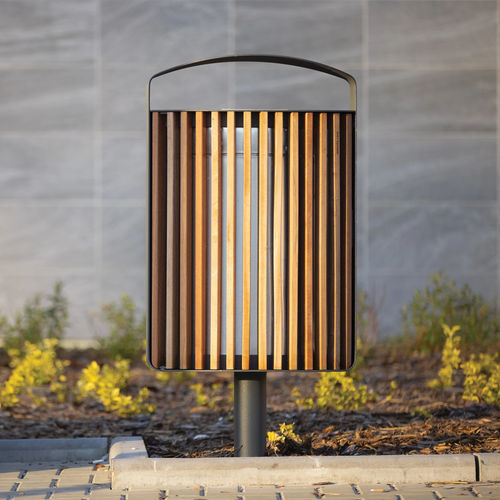 Poubelle publique - LENA - mmcité street furniture - sur piétement / murale / en acier galvanisé