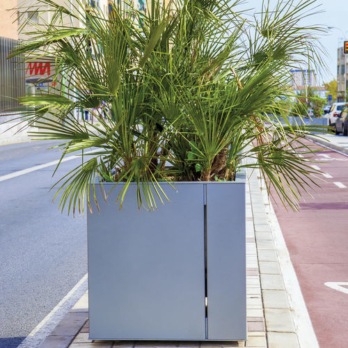 Jardinière en acier - MALAGENO - mmcité street furniture - en aluminium / rectangulaire / carrée