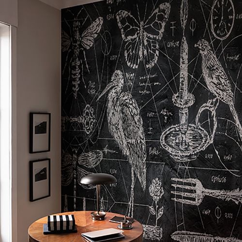 Papier peint contemporain - HERODIO - Wall&Deco - en vinyle / à motif animalier / monochrome