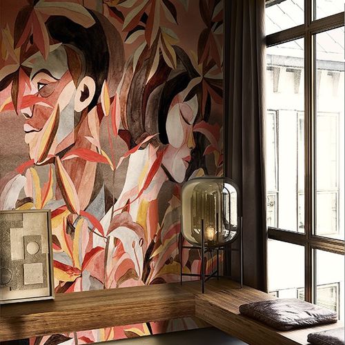 Papier peint contemporain - DELOVE - Wall&Deco - en vinyle / à fleurs / croquis