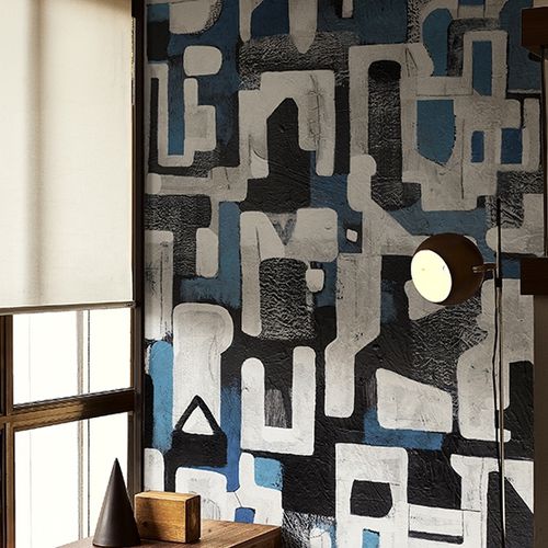 Papier peint contemporain - SUSPICIOUS - Wall&Deco - en vinyle / à motif / aspect tissu