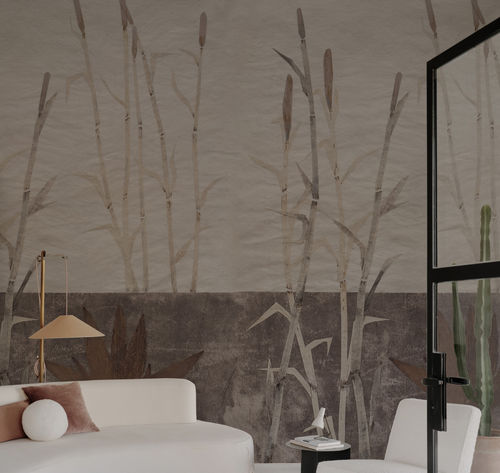 Papier peint contemporain - Koraju - Wall&Deco - en vinyle / à motif floral / aspect tissu