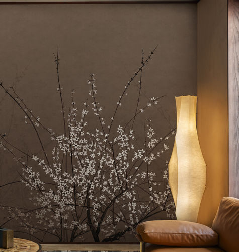 Papier peint contemporain - Mood for Love - Wall&Deco - en vinyle / à motif floral / aspect tissu