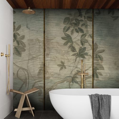 Papier peint contemporain - Allure - Wall&Deco - en fibre de verre / à motif floral / aspect tissu