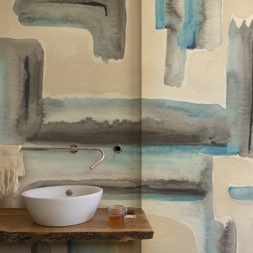 Papier peint contemporain - Frattempo - Wall&Deco - en fibre de verre / à motif / aspect tissu