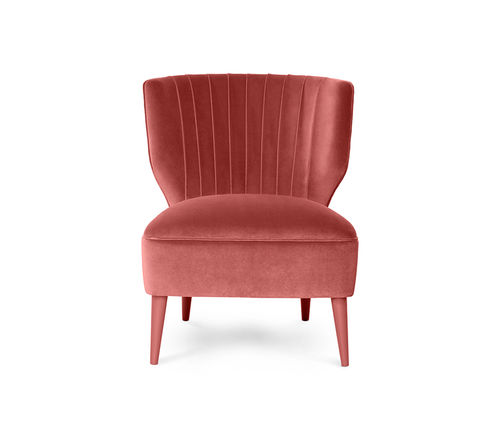 Chauffeuse contemporaine - Lipstick - MUNNA - en tissu / en cuir / en bois massif