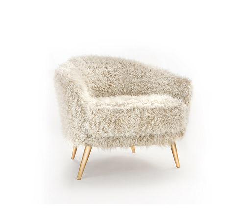 Fauteuil contemporain - Cutie - MUNNA - en tissu / en cuir / en bois massif