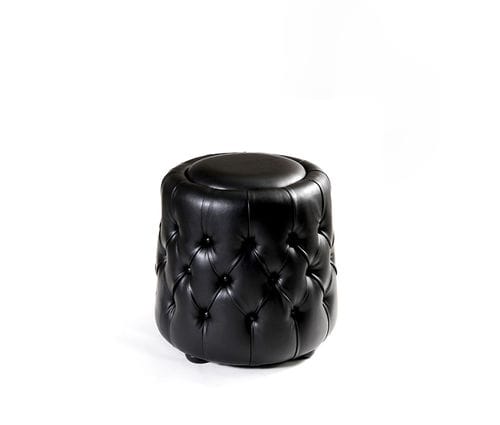 Pouf chesterfield - Miss Feet - MUNNA - en tissu / en cuir / rond