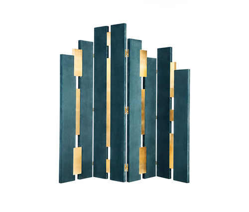 Paravent Art Déco - Empire - MUNNA - en bois / en tissu / pliable