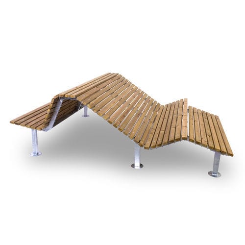 Banc public contemporain - COMFORT - Dimo Group Srl - en pin / en acier galvanisé / avec dossier