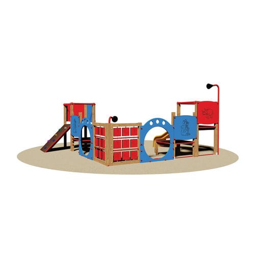 Structure de jeu pour aire de jeux - FORTEZZA - Dimo Group Srl - en acier galvanisé / en bois / en fibre de verre
