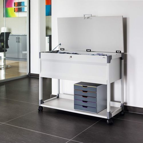Armoire de classement basse - 3787 - DURABLE - en acier / à roulettes / contemporaine