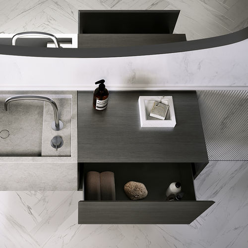 Meuble vasque mural - PB 60 - COCOON - bois / en Solid Surface / contemporain