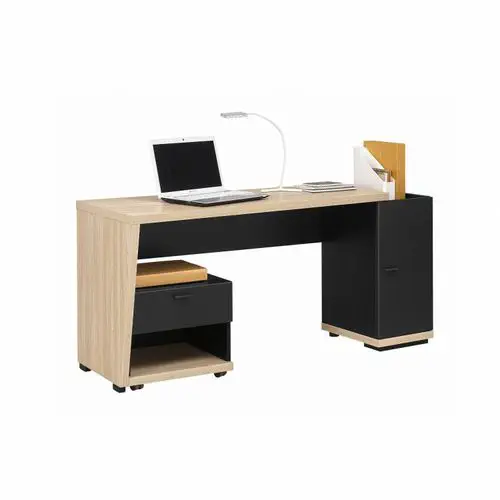 Bureau En Melamine Urban Layout 11 Gautier Contemporain Avec Rangement Integre