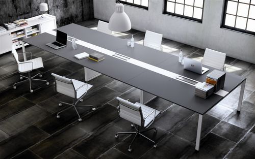 Table de réunion contemporaine - ADAPTA PLUS - JG Group - en placage de bois / en métal / en mélaminé
