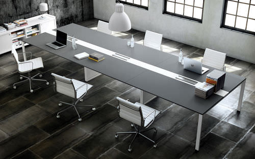 Table de réunion contemporaine - ADAPTA PLUS - JG Group - en bois / rectangulaire / avec prise de courant intégrée