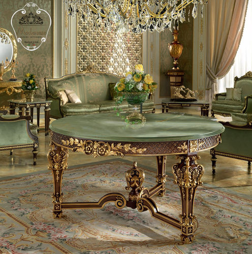 Table de style - 14101 - Modenese Luxury Interiors - en bois massif / avec piètement en bois massif / ronde