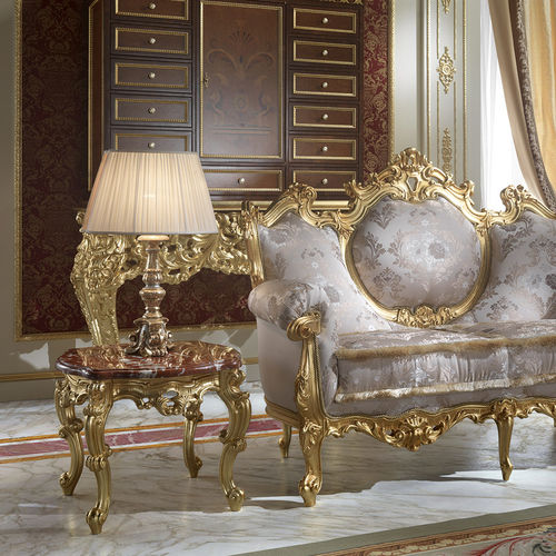 Table basse design nouveau baroque - 15608 - Modenese Luxury Interiors - en bois massif / avec piètement en bois massif / carrée