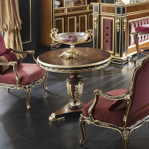 Table de style - 16108 - Modenese Luxury Interiors - en bois massif / avec piètement en bois massif / ronde