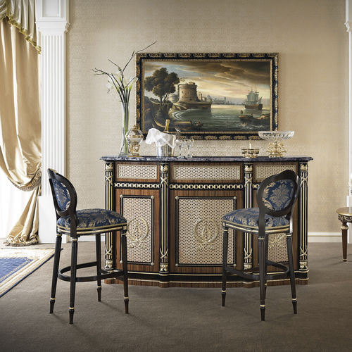 Chaise de bar de style - 14523 - Modenese Luxury Interiors - d'intérieur / en bois massif / fait main