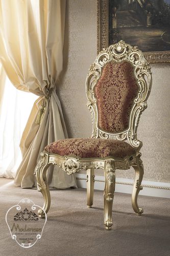 Chaise de salle à manger de style - 15525 - Modenese Luxury Interiors - d'intérieur / en tissu / avec piètement en bois massif