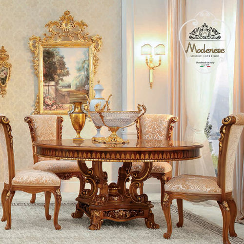 Table de style - 14119 - Modenese Luxury Interiors - en bois massif / avec piètement en bois massif / ronde