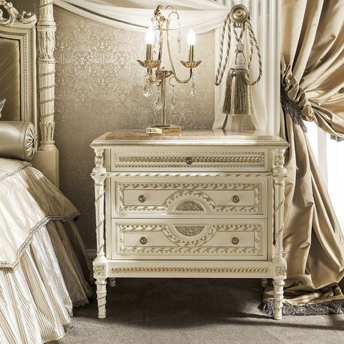 Table de chevet de style - 14215 - Modenese Luxury Interiors - en bois massif / rectangulaire / avec tiroir