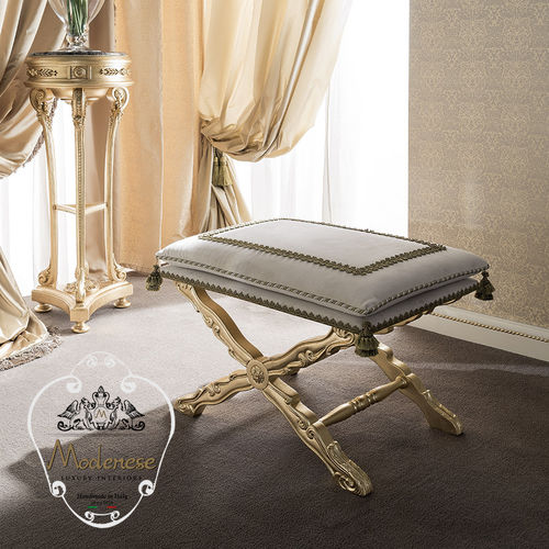 Tabouret de style - 14532 - Modenese Luxury Interiors - en bois massif / tapissé / fait main