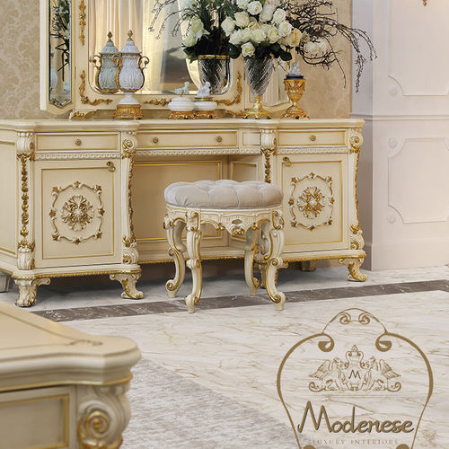 Tabouret contemporain - 14535 - Modenese Luxury Interiors - en bois massif / avec piètement en bois massif / tapissé